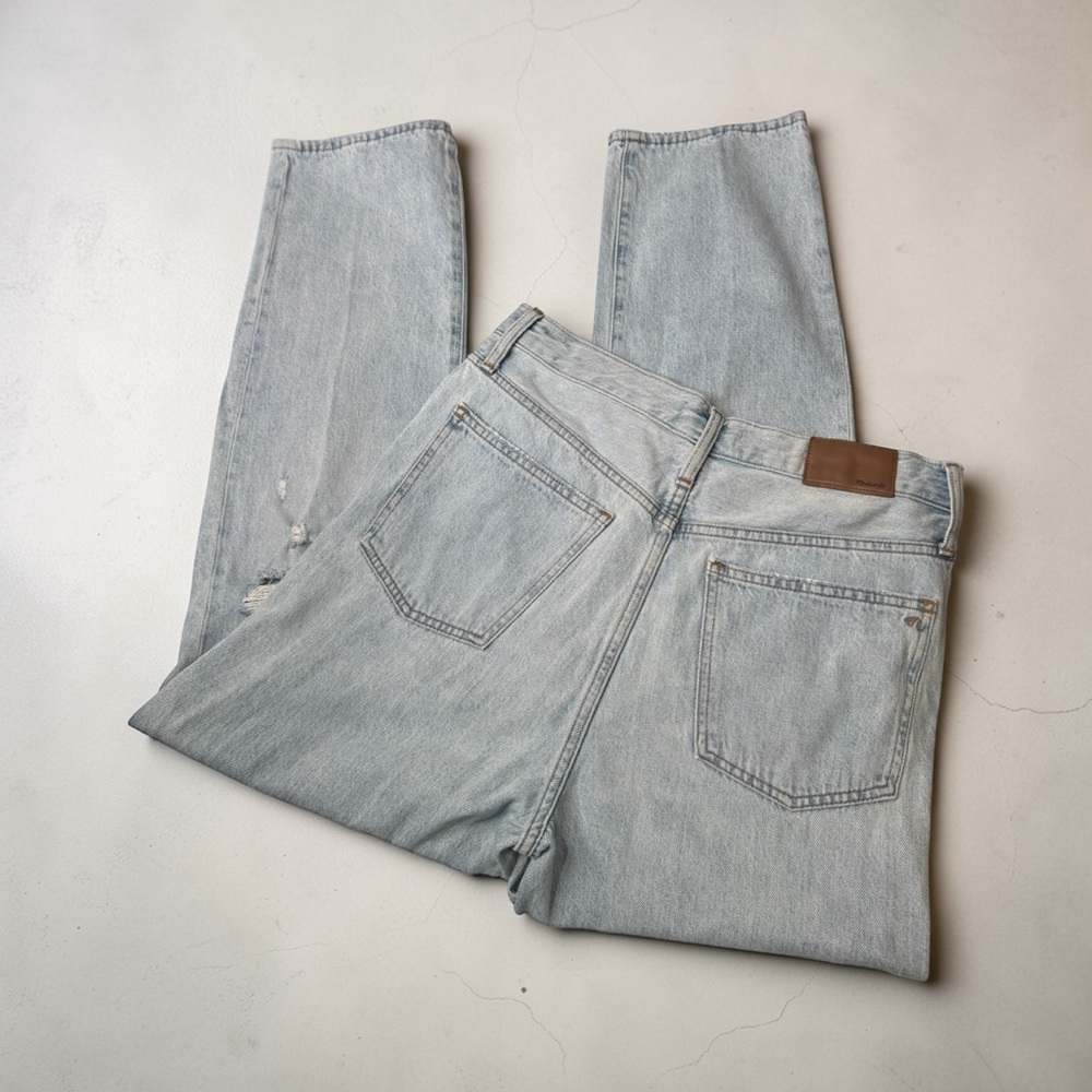 Madewell The Dadjean in light Blue  Wash: Ripped Edition Sz 27 - Picture 5 of 11